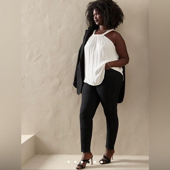 Banana Republic MID-RISE SKINNY JEAN Black size 28/6 Petite NWT Retail $80 - Picture 5 of 10